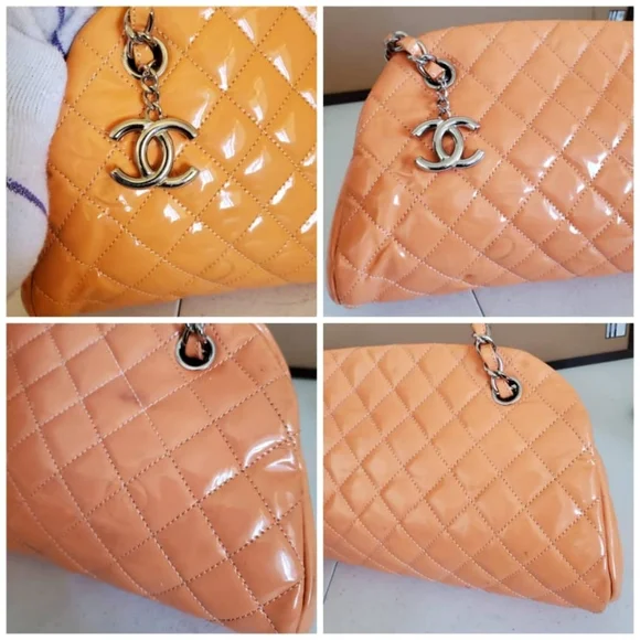 CHANEL Orange Patent Mademoiselle Bowling … - Picture 10 of 14